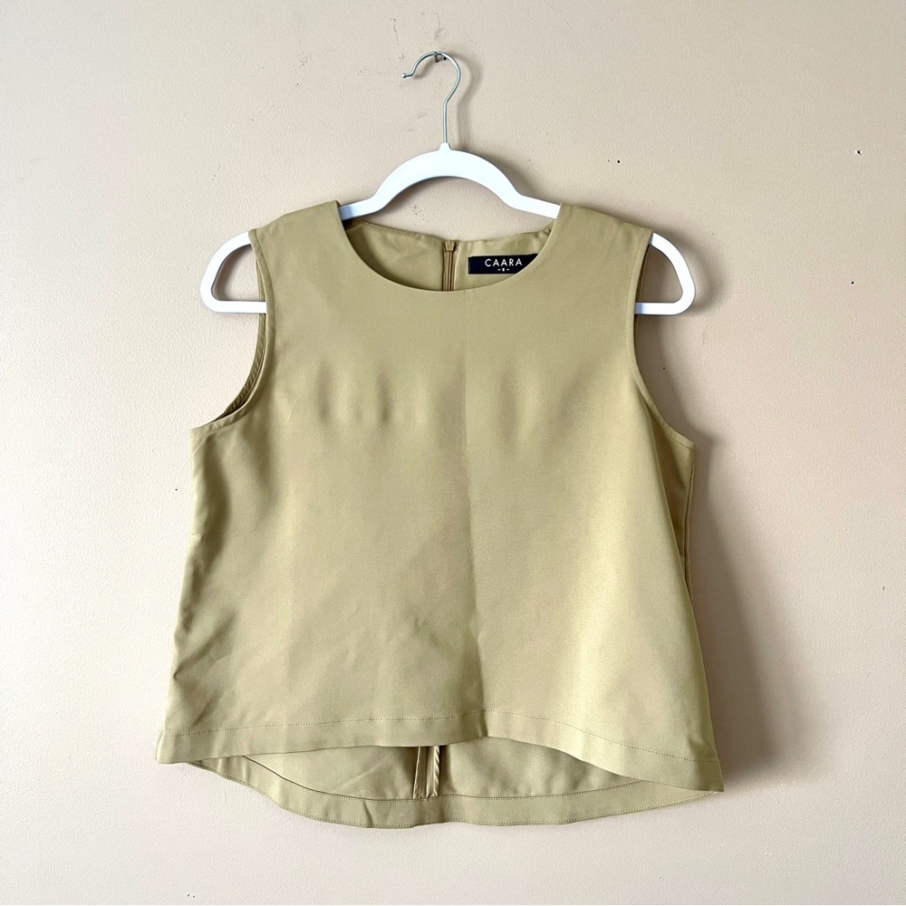 CAARA | Tan Sleeveless Blouse Sz S